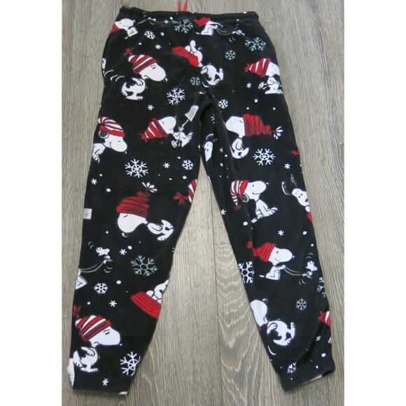 PEANUTS Snoopy Woodstock Fleece Pajama Pants Size XS 0/2 Winter Snowflakes Warm - Picture 2 of 8
